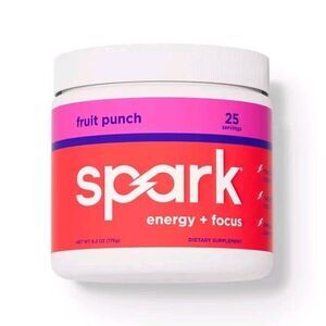 Spark Energy + Focus Powder Fruit Punch Zero Sugar Vegan 25 Servings 6.2 oz